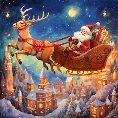 Дед мороз на санях