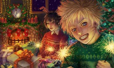 Новогодние арты аниме