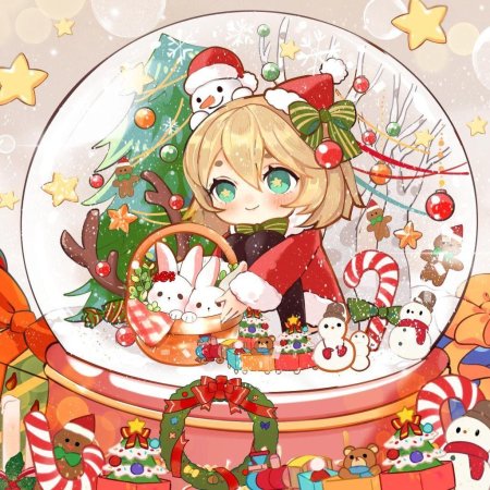 Новогодние аниме девушки