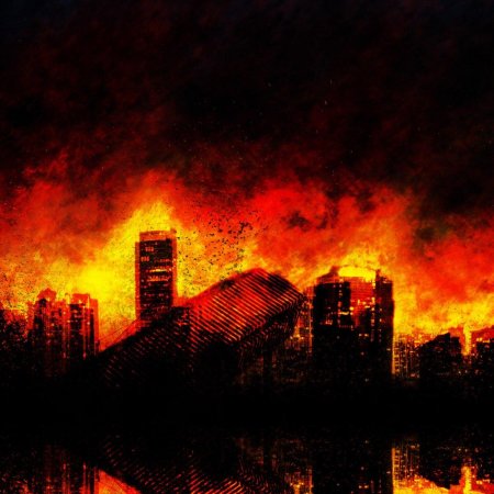 Горящий город