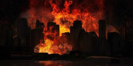 Горящий город