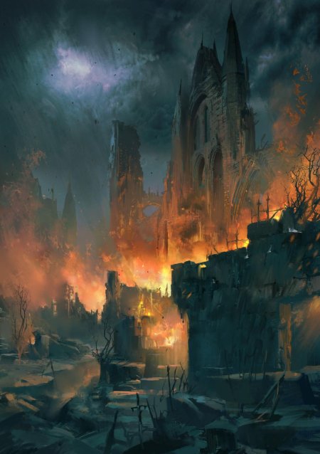Разрушенный город фэнтези