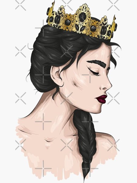 Девушка в короне рисунок