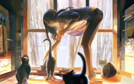 Девушка с котом