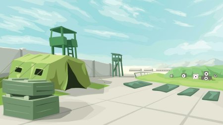 Военная база low poly