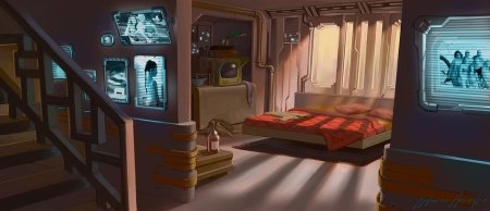 Комната киберпанк