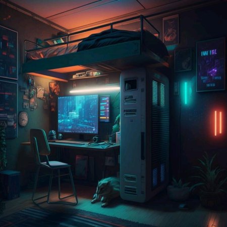 Интерьер киберпанк