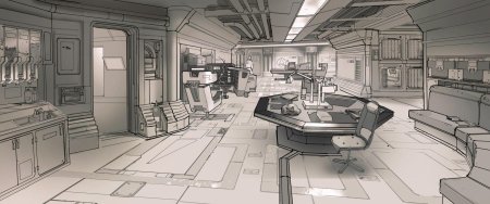 Alien isolation concept art interior