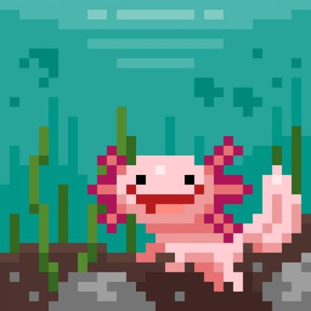 Зелёный аксолотль в майнкрафт