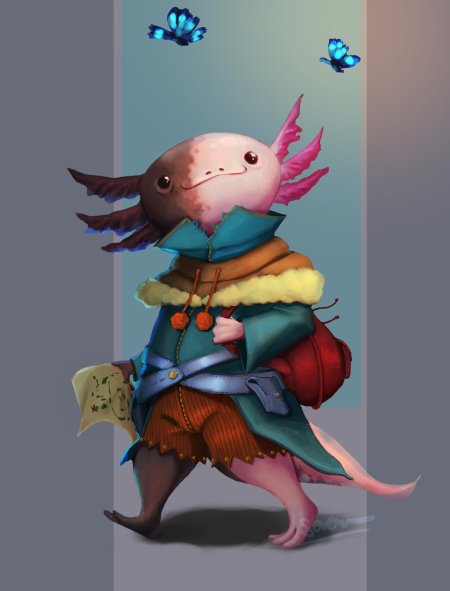 Аксолотль и варден арт