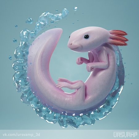 Аксолотль розовый