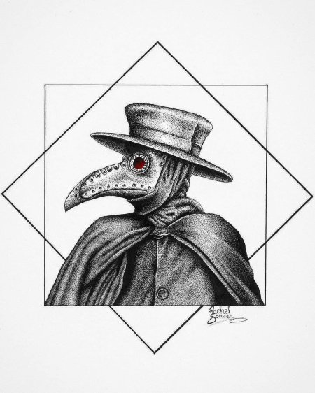 Эскиз тату чумной доктор