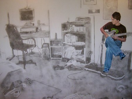 Рисунок гитара карандашом