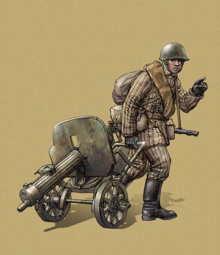 Пулеметчик рисунок
