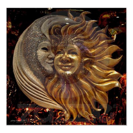 Венецианские маски солнце и луна