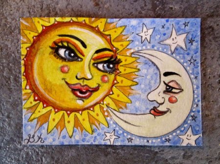 Солнце и луна живопись