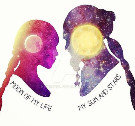 Парень и девушка космос