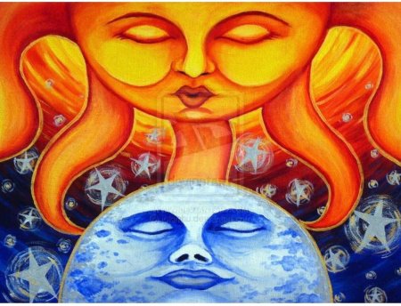 Солнце и луна арт