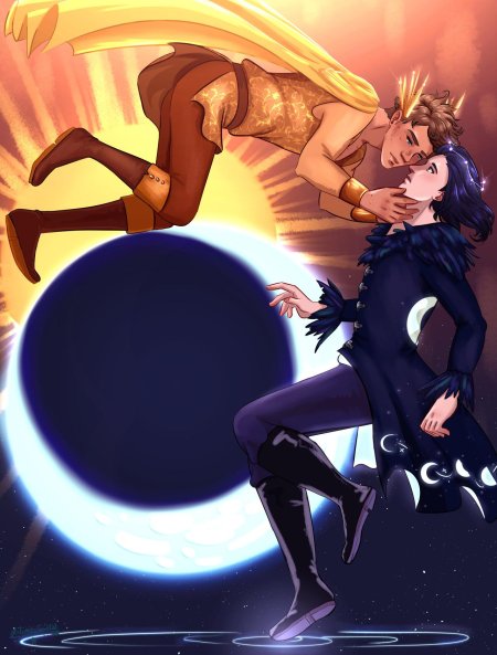 Солнце и луна арты