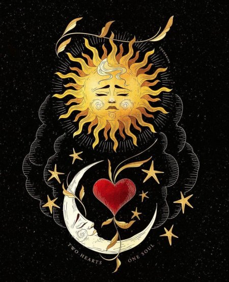 Солнце луна рисунок