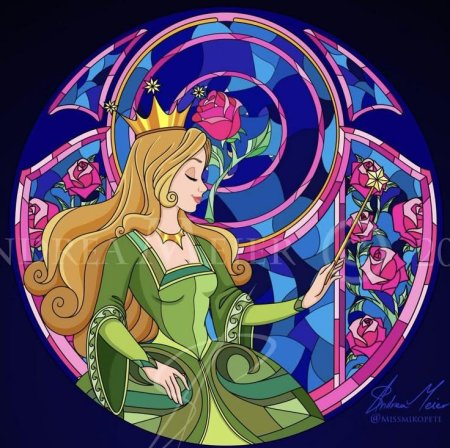 Диснеевские принцессы витраж