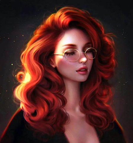 Рыжая девушка арт