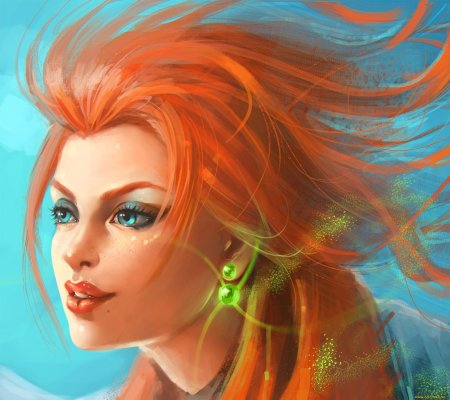 Арт рыжая девушка