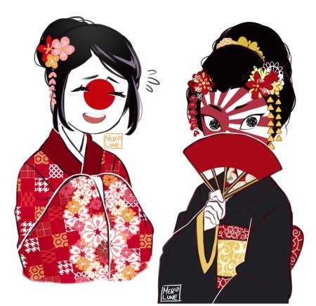 Кантрихуманс южная корея и япония