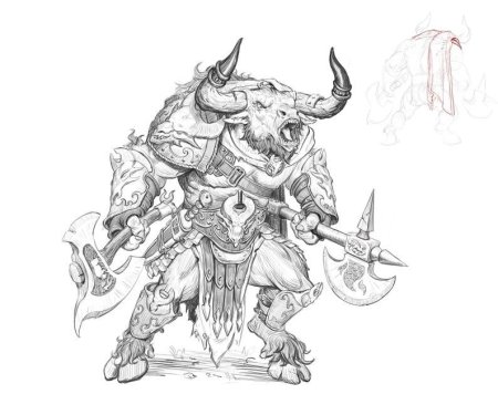 Минотавр эскиз тату