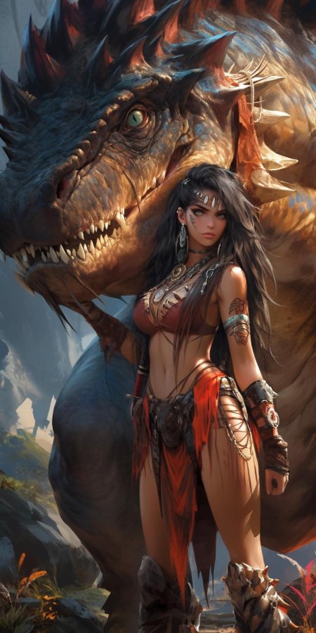 Девушка на драконе