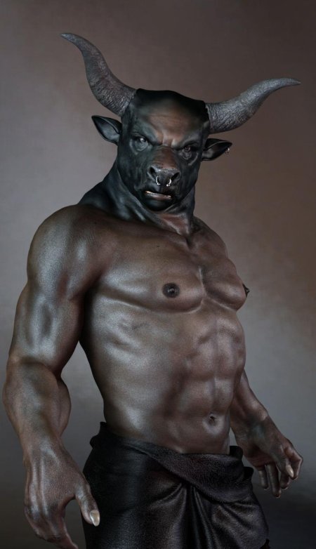 Человек с головой быка