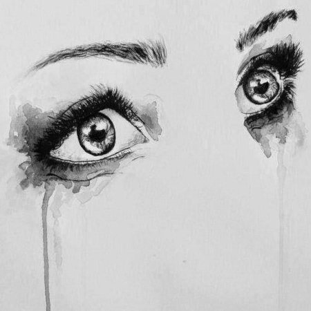 Глаз со слезой карандашом