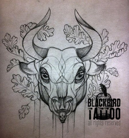 Тату быка эскизы