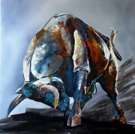 Бык картина маслом