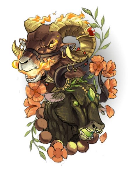 Тату эскиз овен