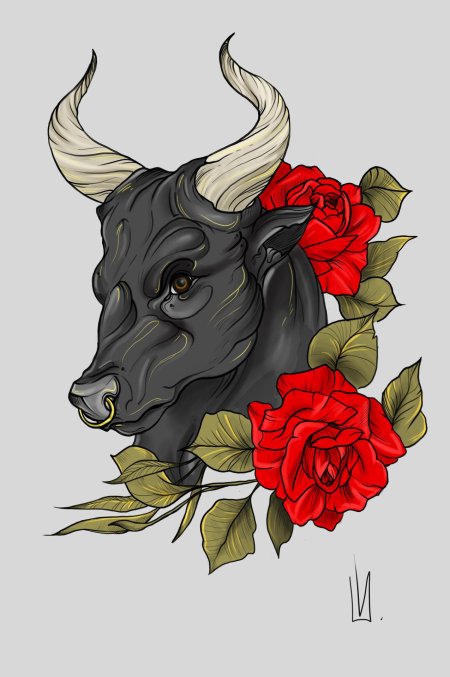 Бык эскиз