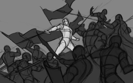 Позы для рисования с мечом