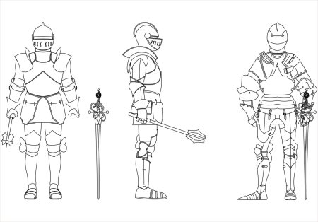 Рисунок рыцаря в доспехах