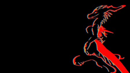 Красный дракон на черном фоне