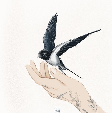 Ласточка в полете рисунок