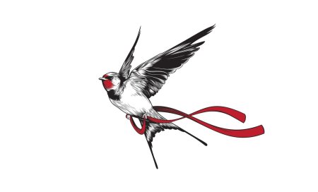 Ласточка рисунок цветной