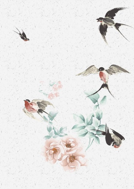Обои с ласточками для стен