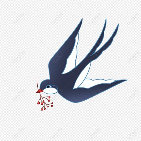 Ласточка на прозрачном фоне