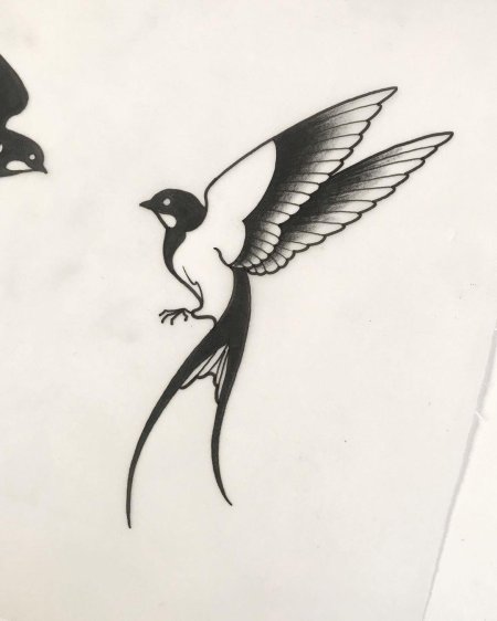 Тату ласточки традик