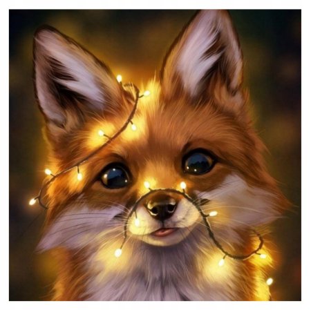 Лиса с гирляндой