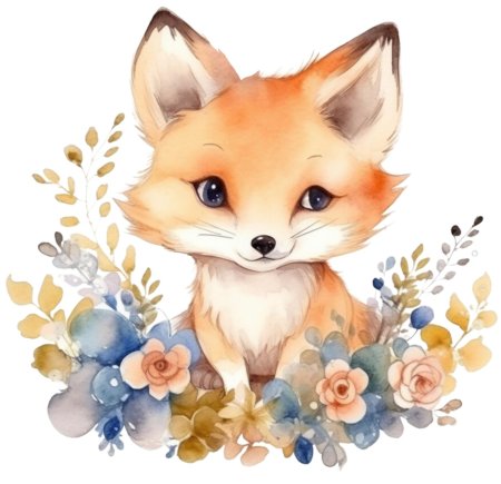 Лиса рисунок на белом фоне