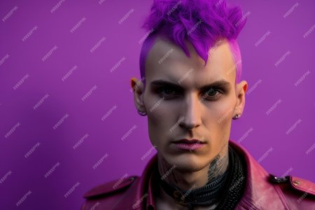 Панк с фиолетовыми волосами