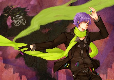 Аниме парень с фиолетовыми волосами