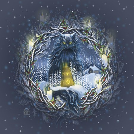 Кот баюн арт мифология