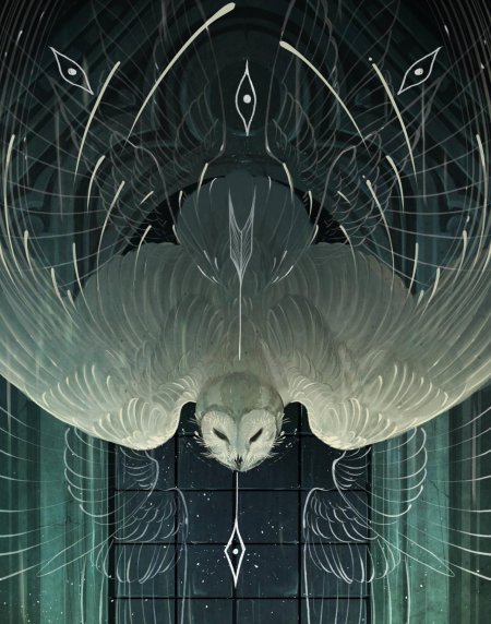 Сова иллюстрация фэнтези